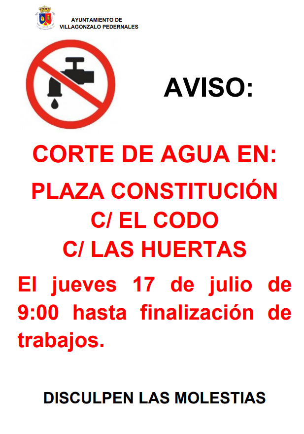CORTE DE AGUA