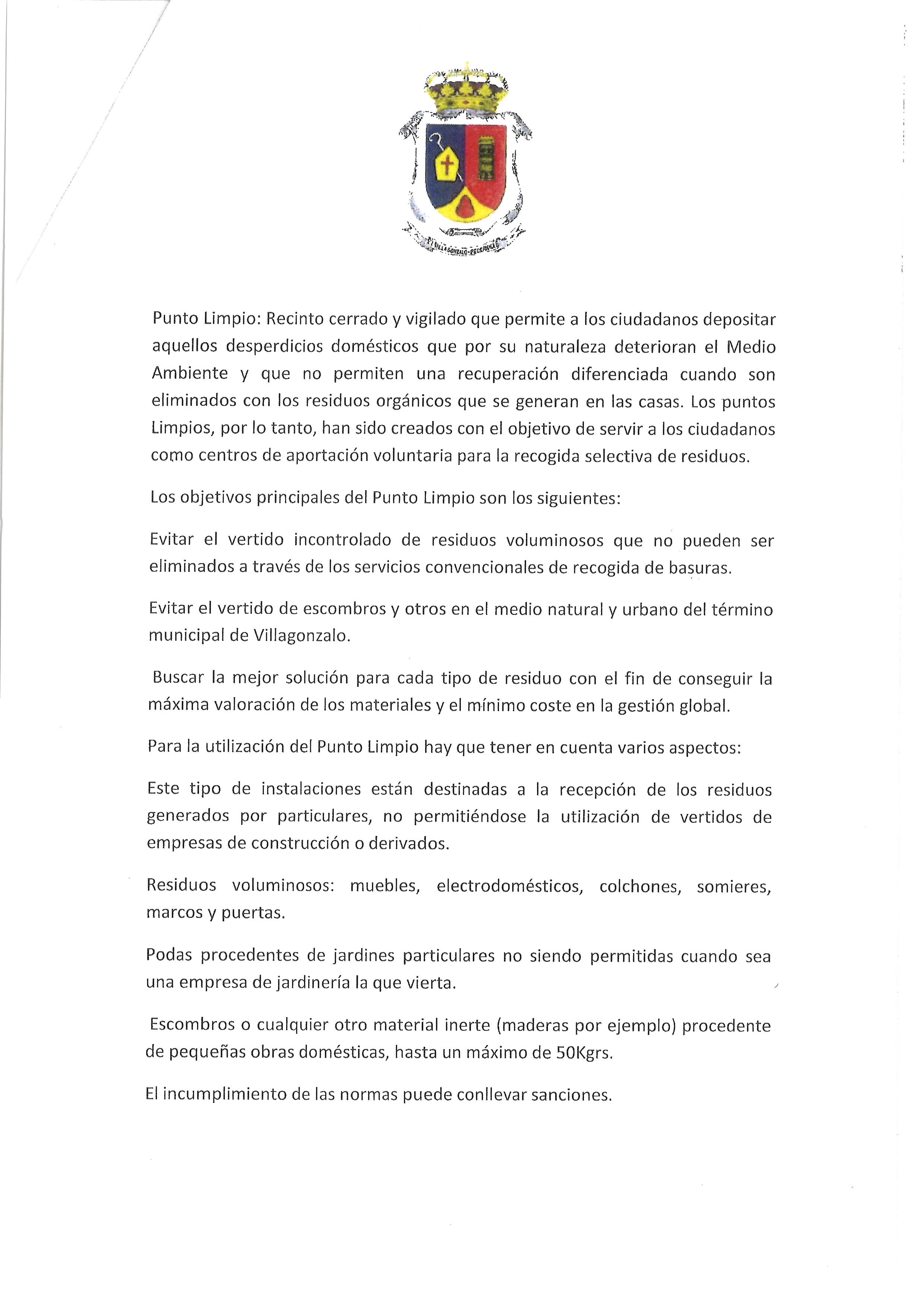 Características de la instalación del punto limpio
